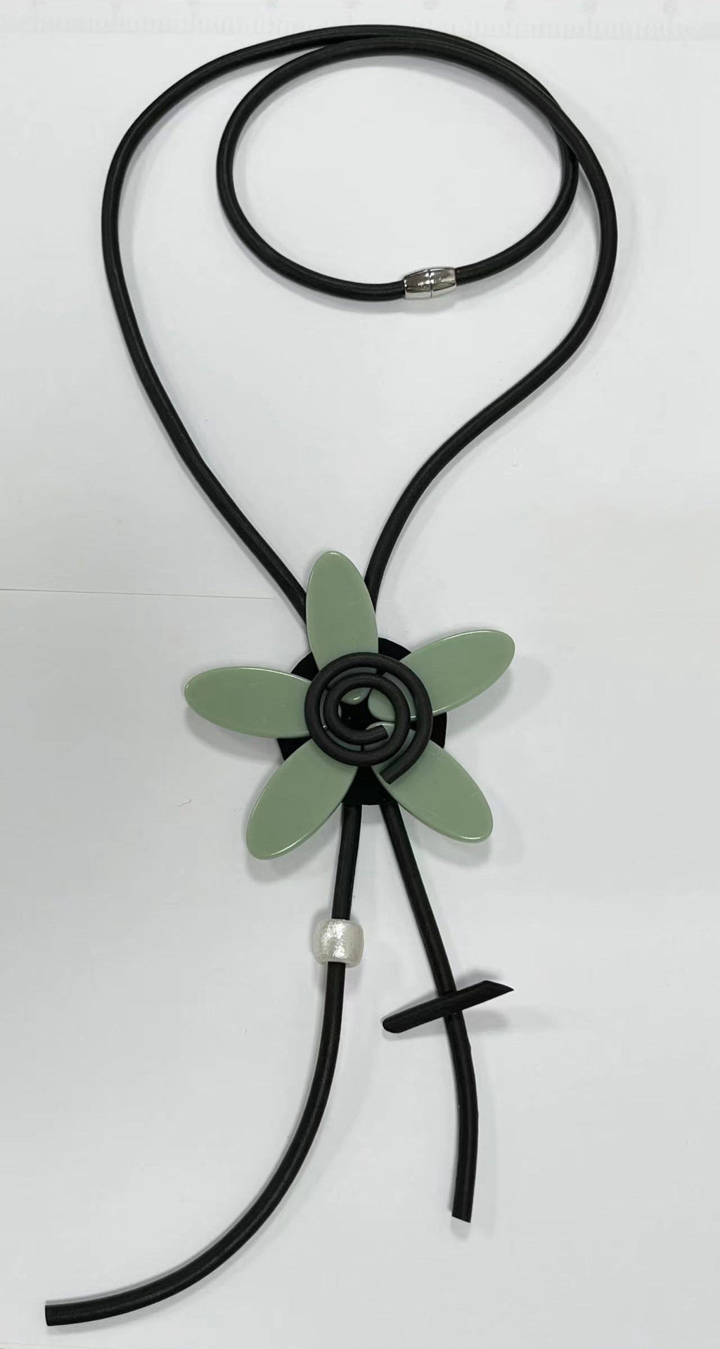 Floral Tassel Pu Leather Necklace N5087