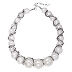 Rhinestone Pearl Bead Necklace N5111