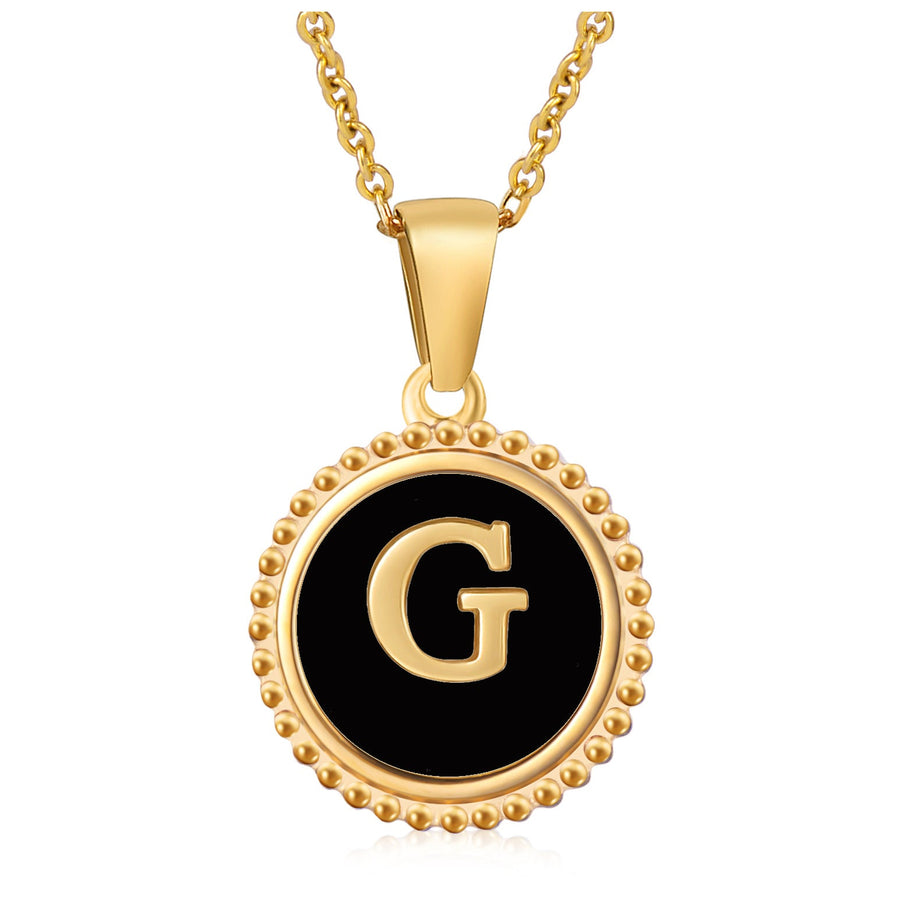 Circle Alphabet Stainless Steel Necklace N5152