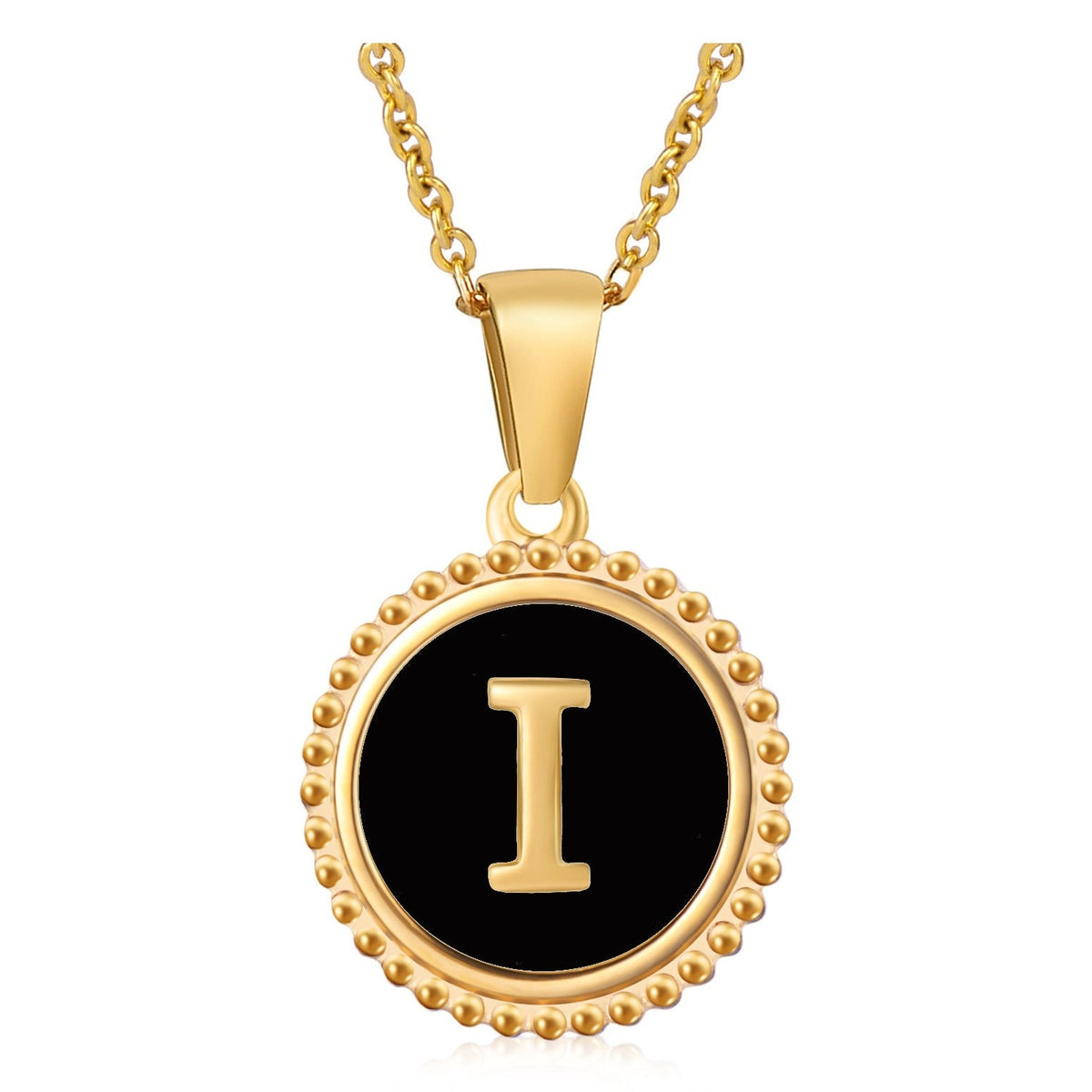 Circle Alphabet Stainless Steel Necklace N5152