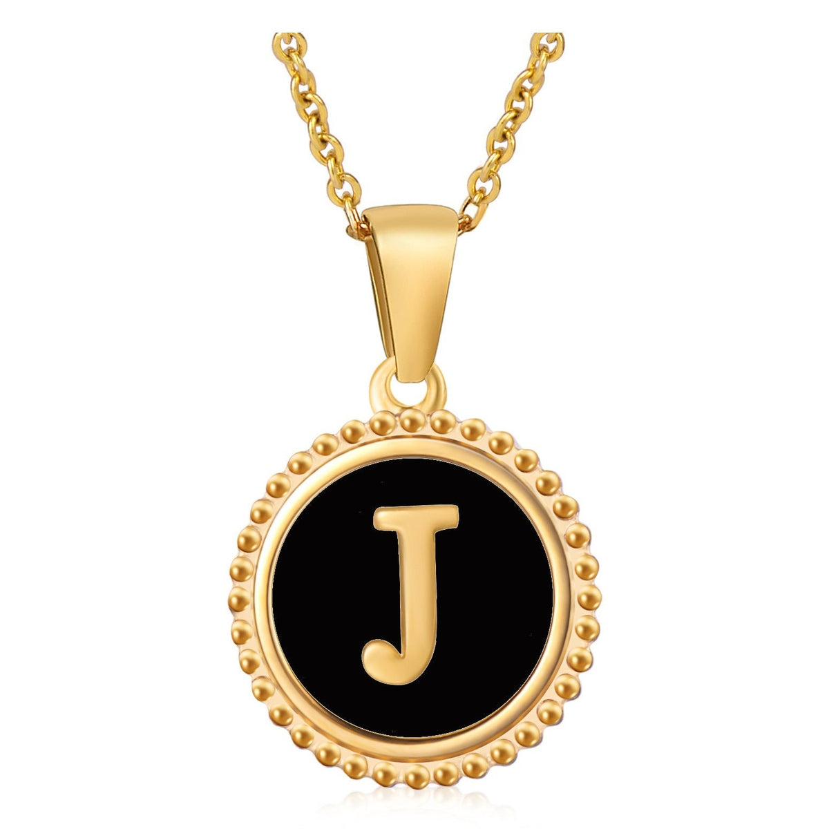 Circle Alphabet Stainless Steel Necklace N5152