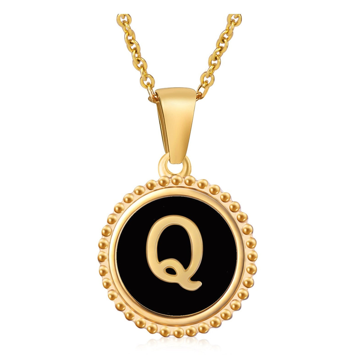 Circle Alphabet Stainless Steel Necklace N5152
