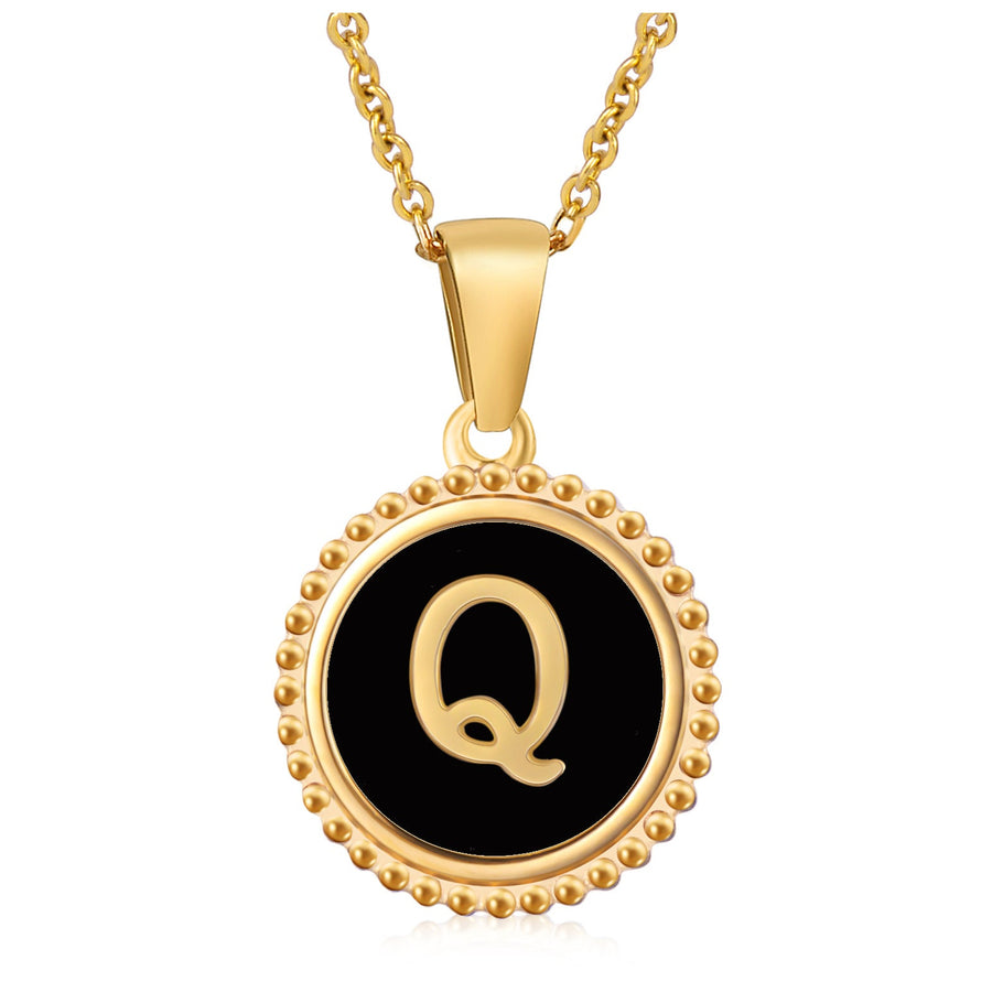 Circle Alphabet Stainless Steel Necklace N5152