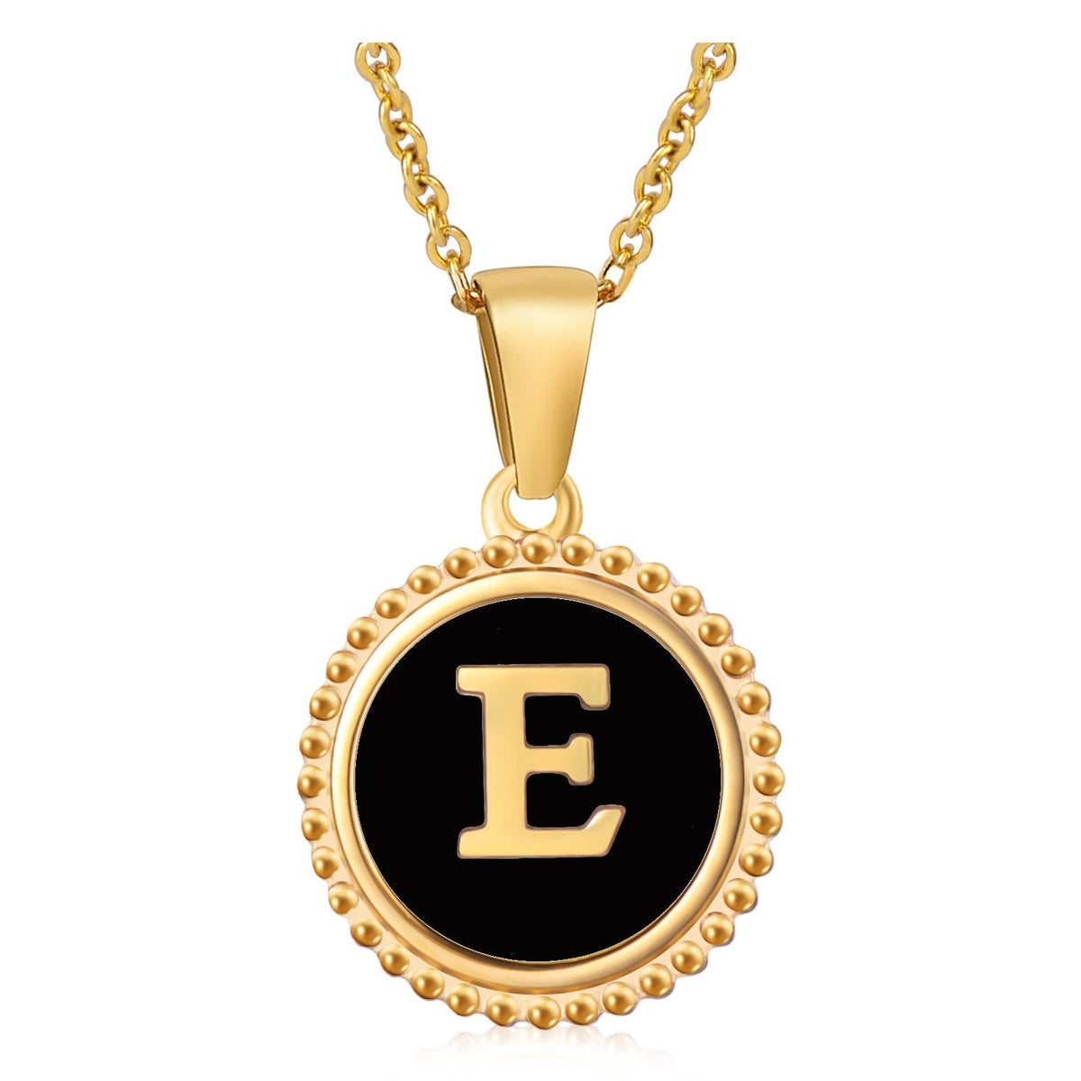 Circle Alphabet Stainless Steel Necklace N5152