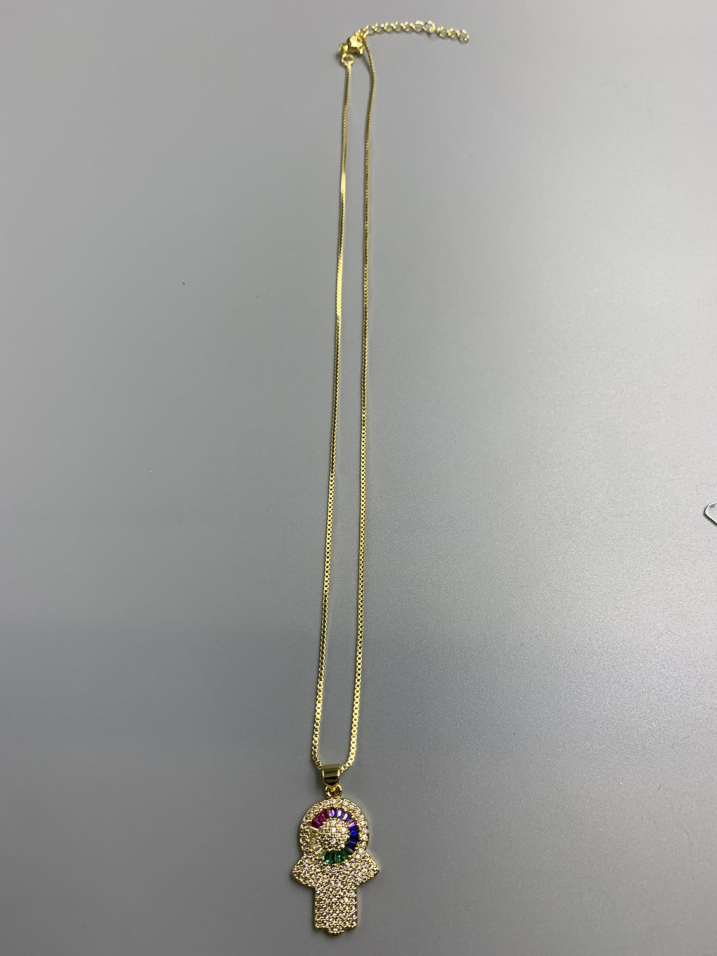 Boho Hand Rainbow Evil Eye Charm N5190