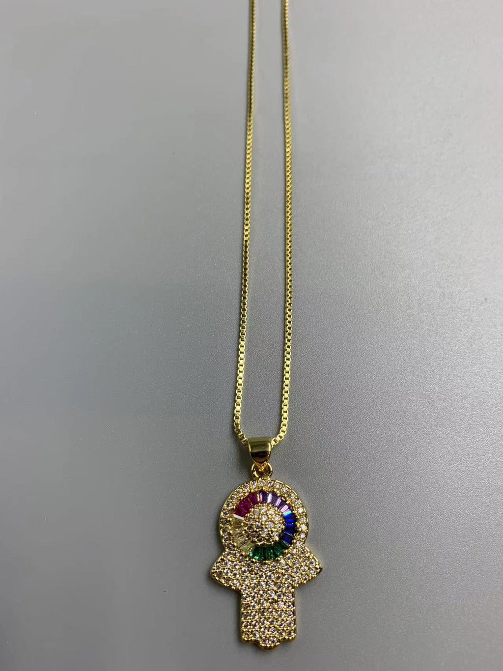 Boho Hand Rainbow Evil Eye Charm N5190