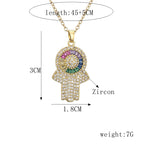 Boho Hand Rainbow Evil Eye Charm N5190