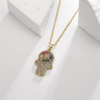 Boho Hand Rainbow Evil Eye Charm N5190