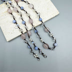 Handmade Braided Irregular Aquamarine Necklace N5224