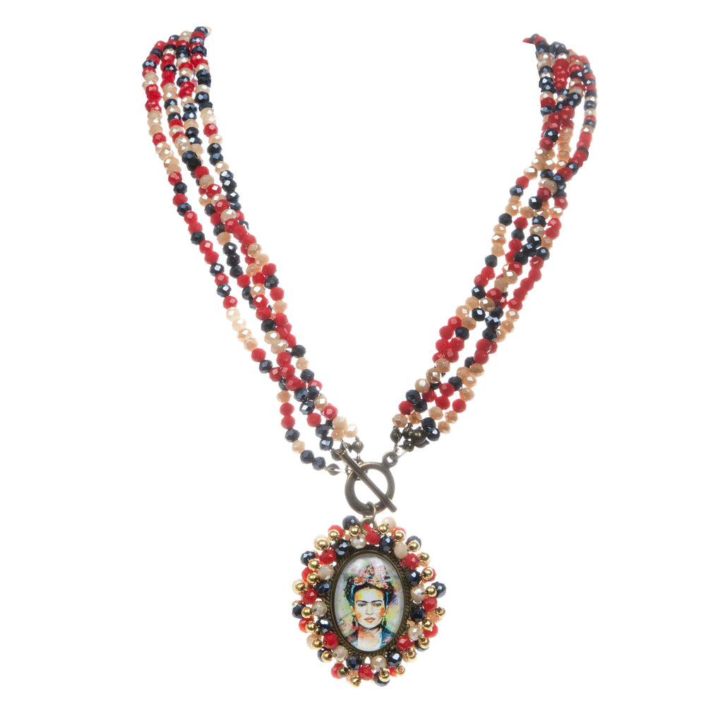 Random Frida Seed Bead Braided OT Necklace N5232 - view 4
