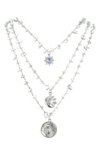 Sun & Moon Irregular Opal Stone Necklace Set N5268