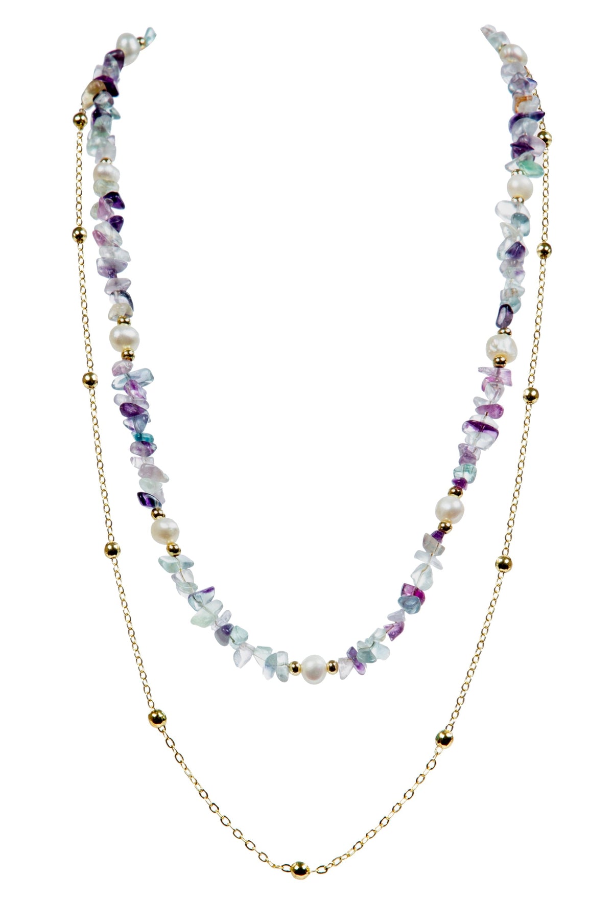 Irregular Natural Stone Pearl Chains Necklace Set N5277