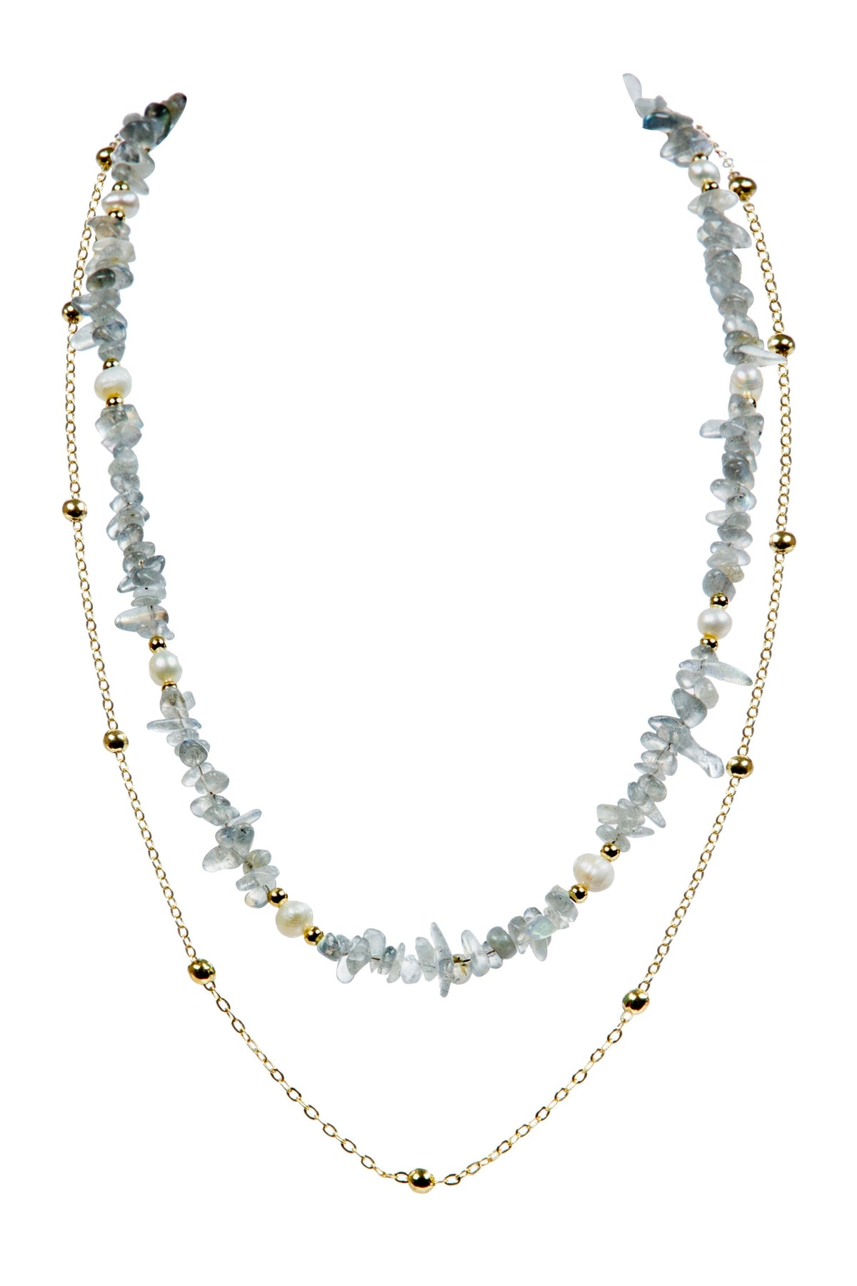 Irregular Natural Stone Pearl Chains Necklace Set N5277