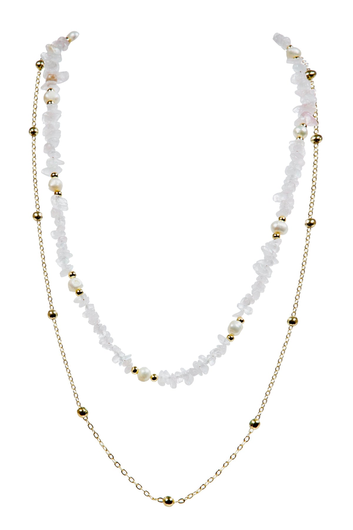 Irregular Natural Stone Pearl Chains Necklace Set N5277