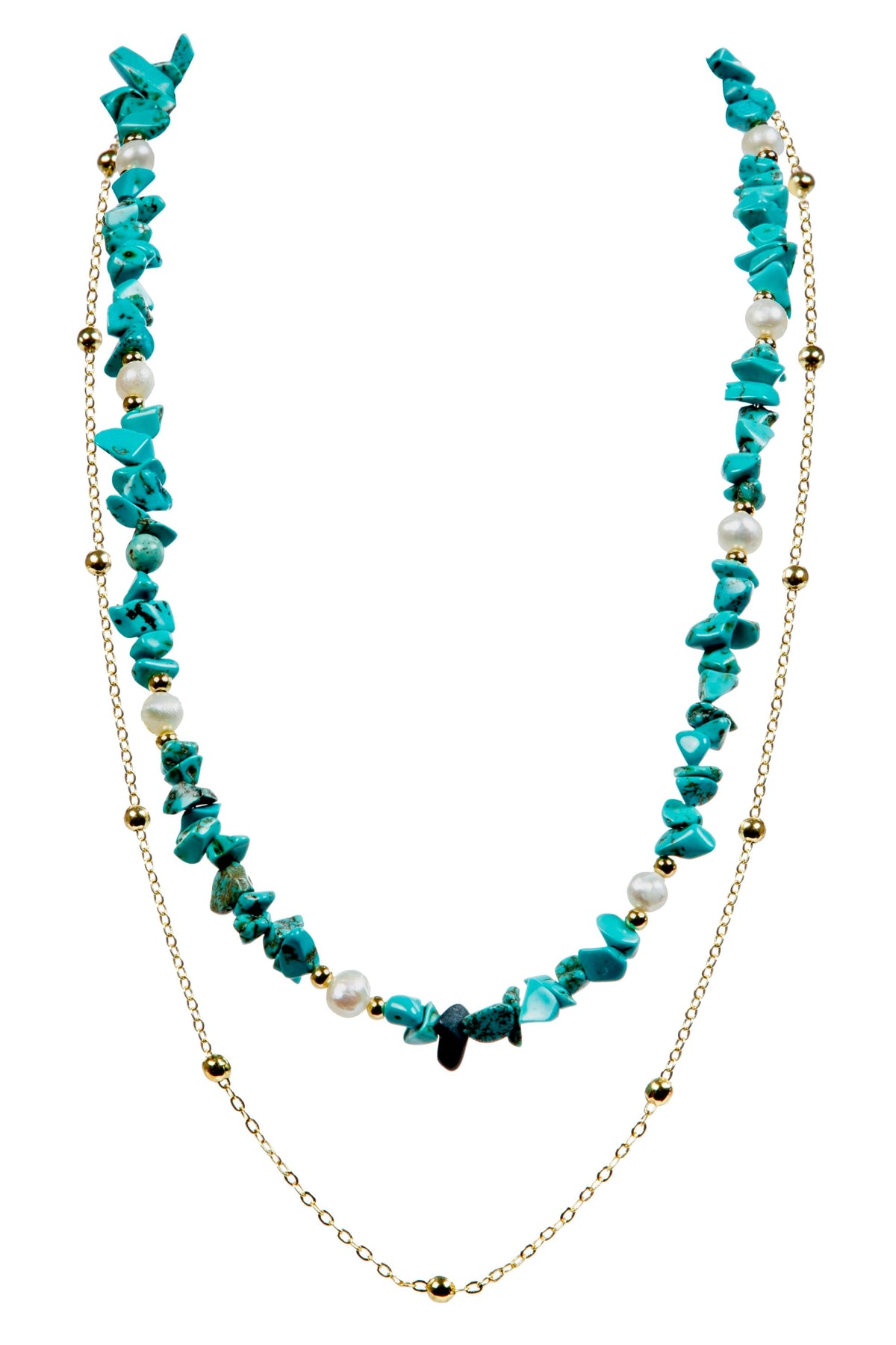 Irregular Natural Stone Pearl Chains Necklace Set N5277