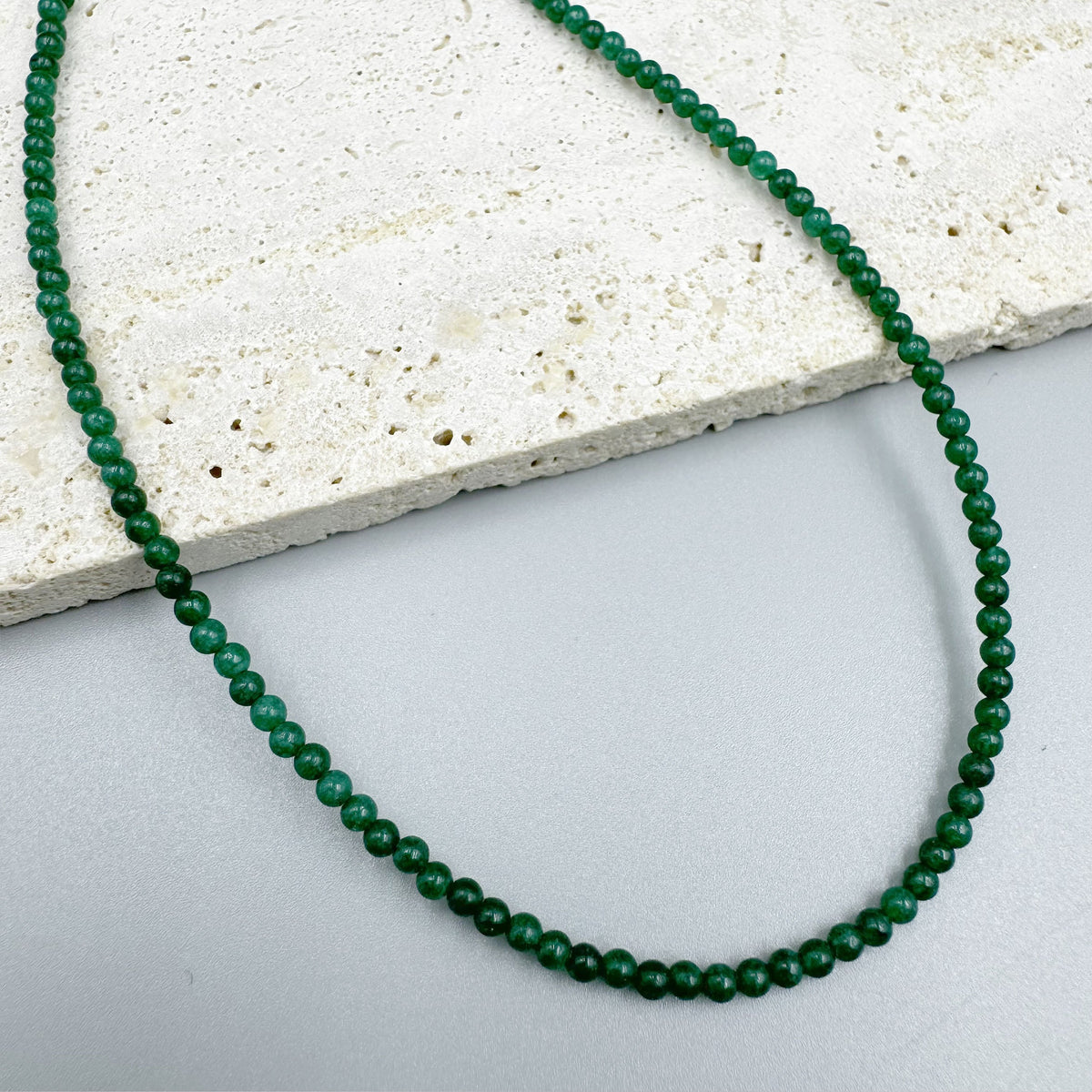 3MM Natural Stone Pearl Bead Necklace N5291