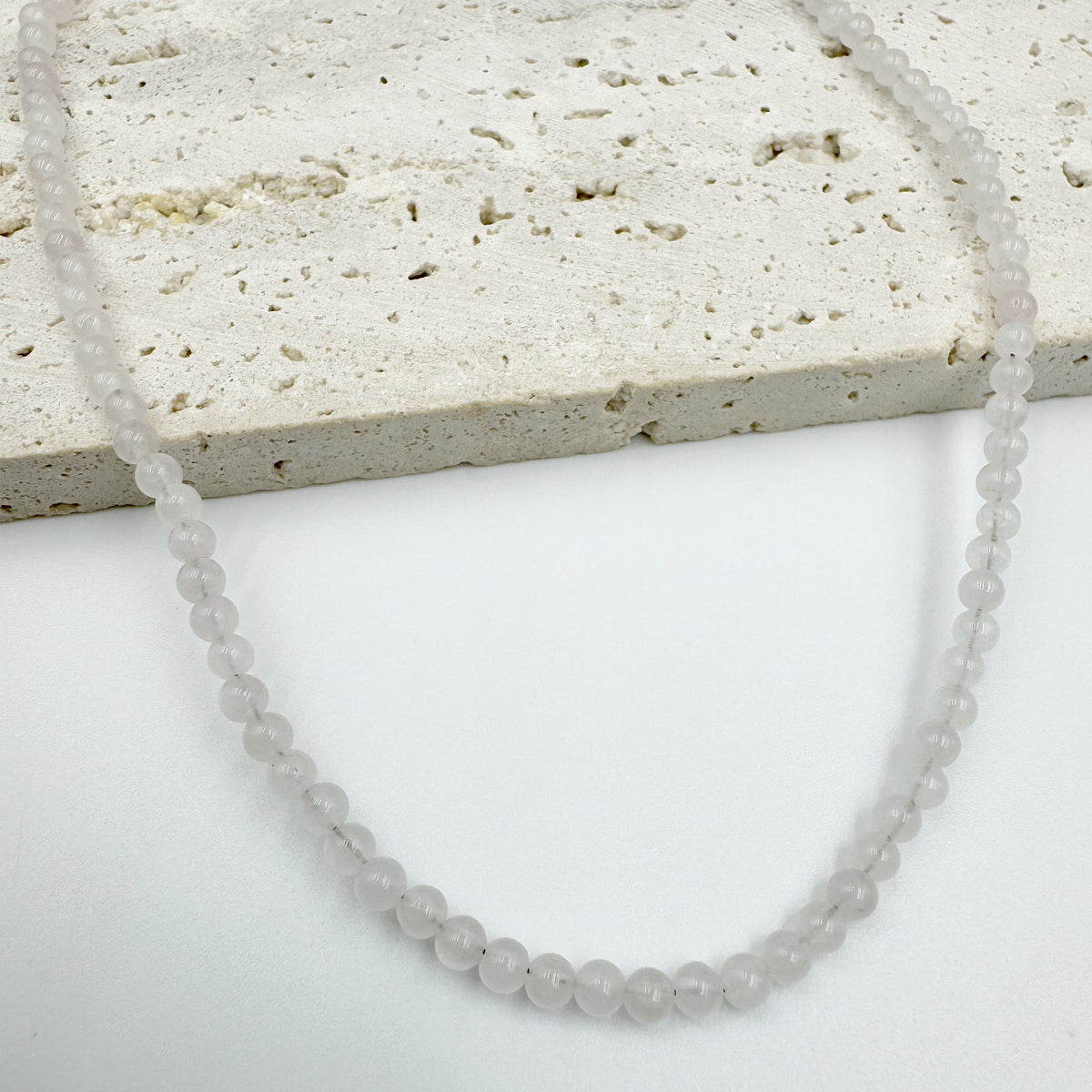 3MM Natural Stone Pearl Bead Necklace N5291