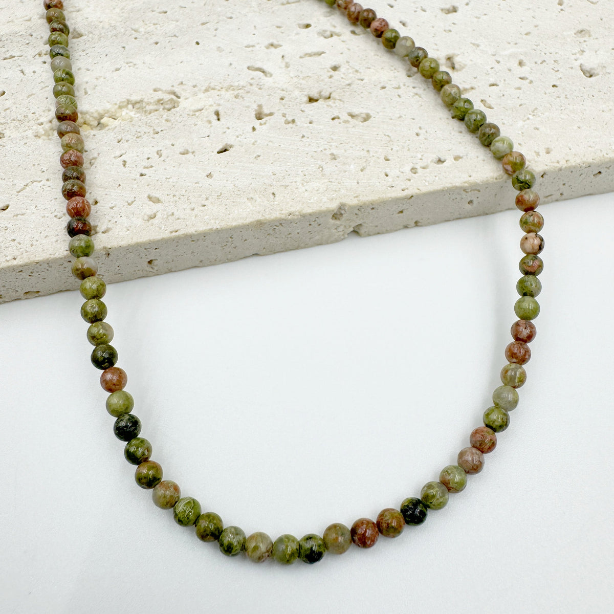 3MM Natural Stone Pearl Bead Necklace N5291