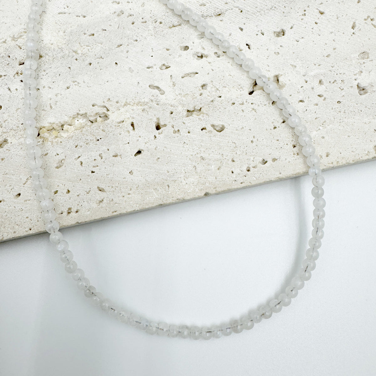 3MM Natural Stone Pearl Bead Necklace N5291