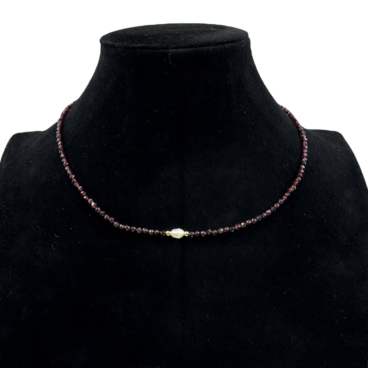 3MM Natural Stone Bead Pearl Necklace N5292