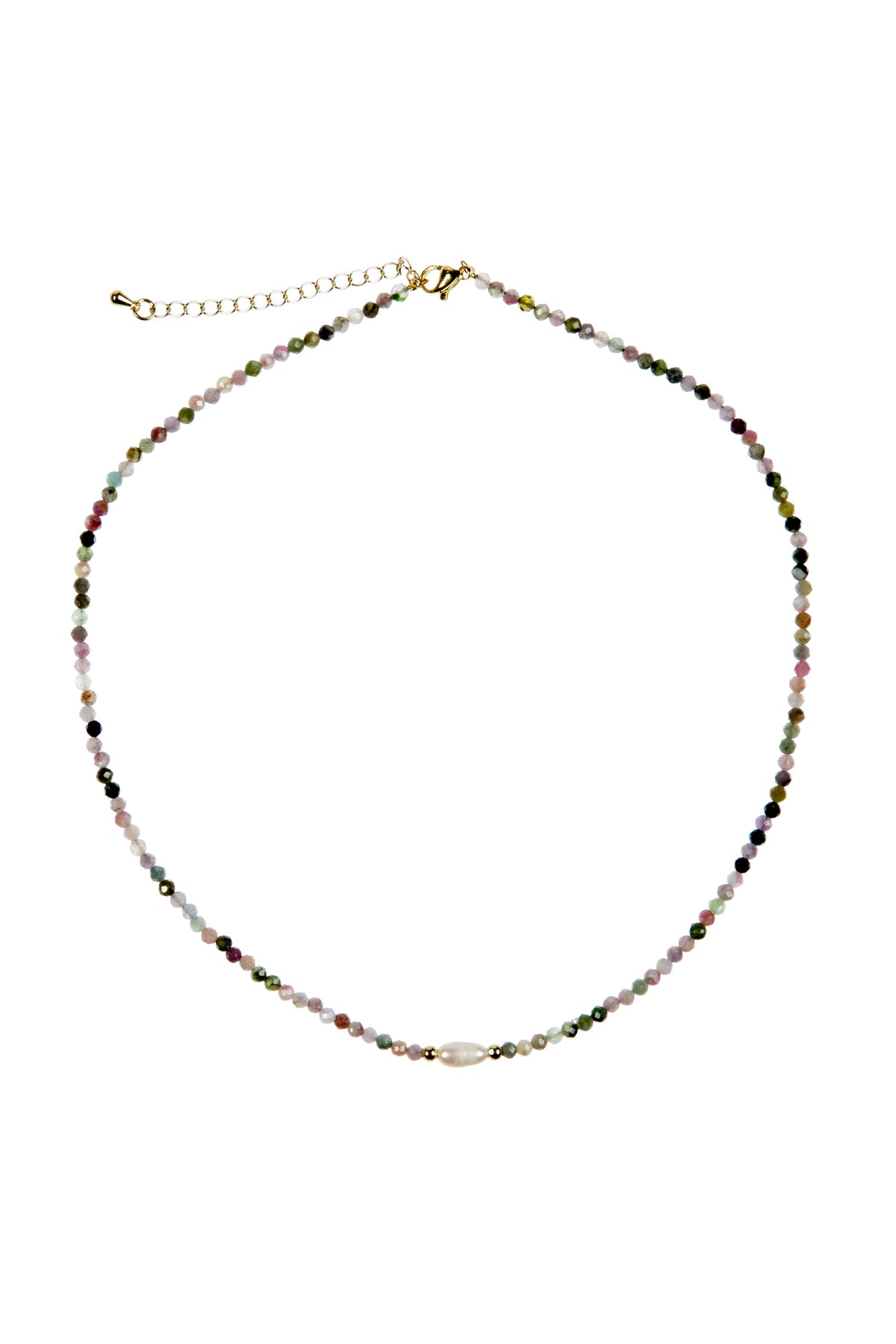 3MM Natural Stone Bead Pearl Necklace N5292