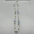 Geometry Heart Stone Acrylic Braided Long Necklace N5314
