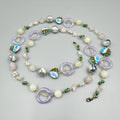 Geometry Heart Stone Acrylic Braided Long Necklace N5314