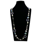 Geometry Heart Stone Acrylic Braided Long Necklace N5314