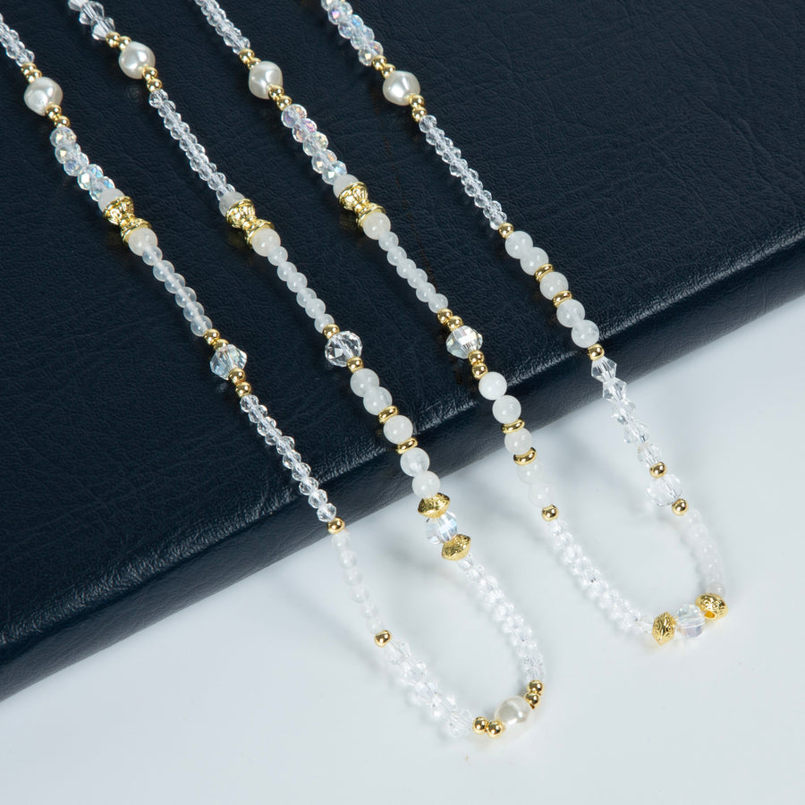 Crystal Stone Bead Long Necklace N5343