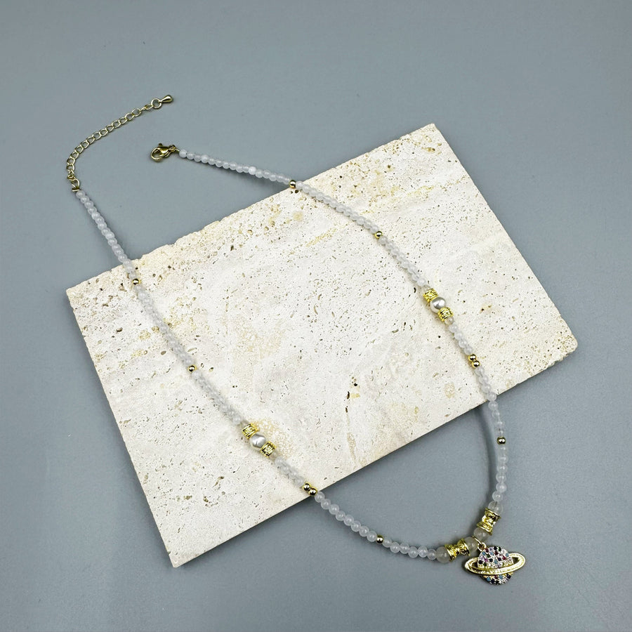 Universe Cubic Zirconia Bead Necklace N5344