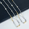 Crystal Labradorite Stone Bead Long Necklace N5348 - 4MM