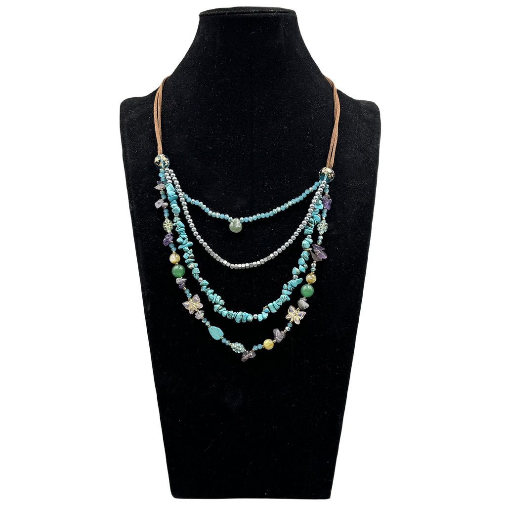 Multilayer Turquoise Stone Necklace N5365 - view 2