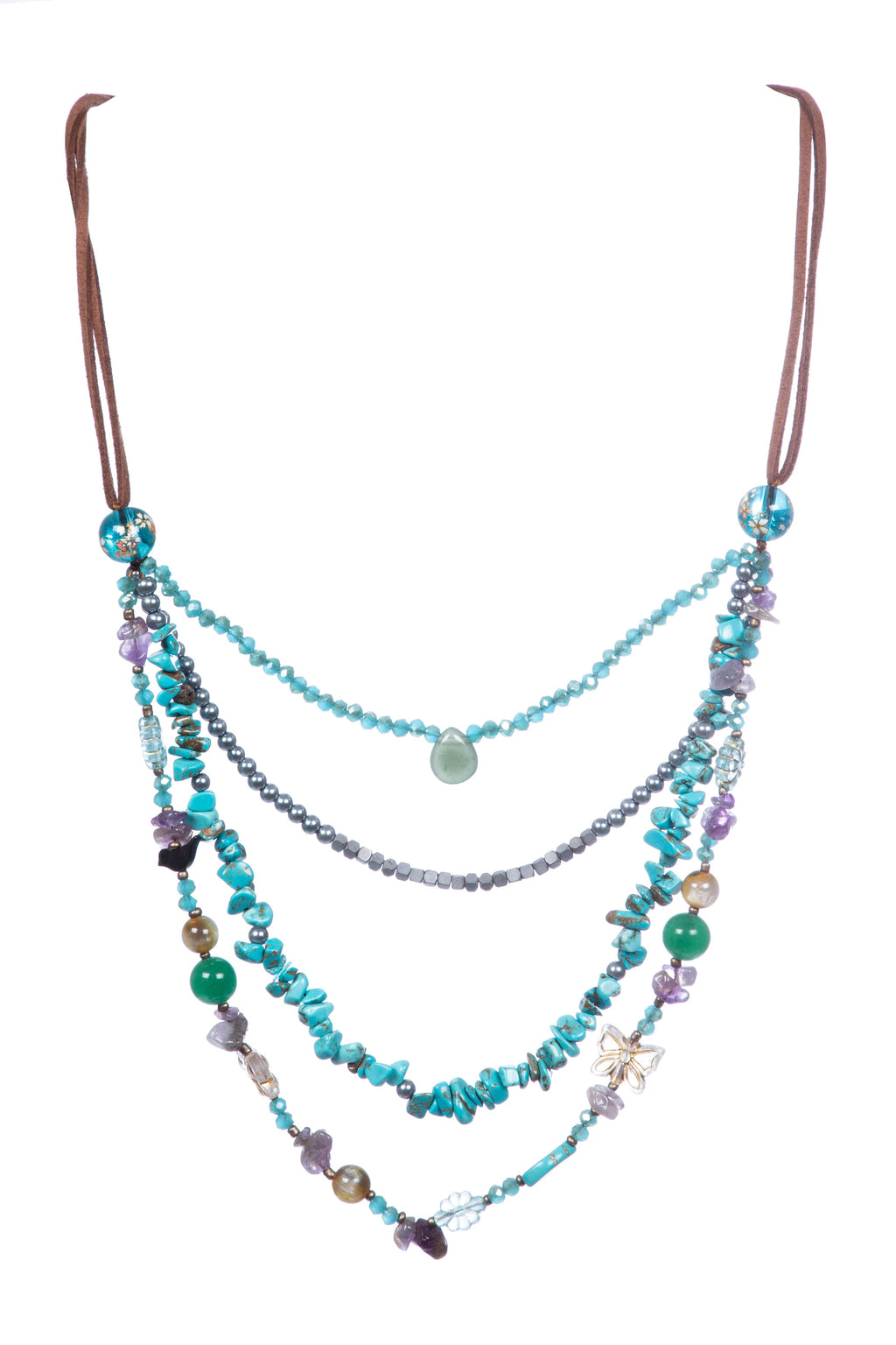 Multilayer Turquoise Stone Necklace N5365 - view 3