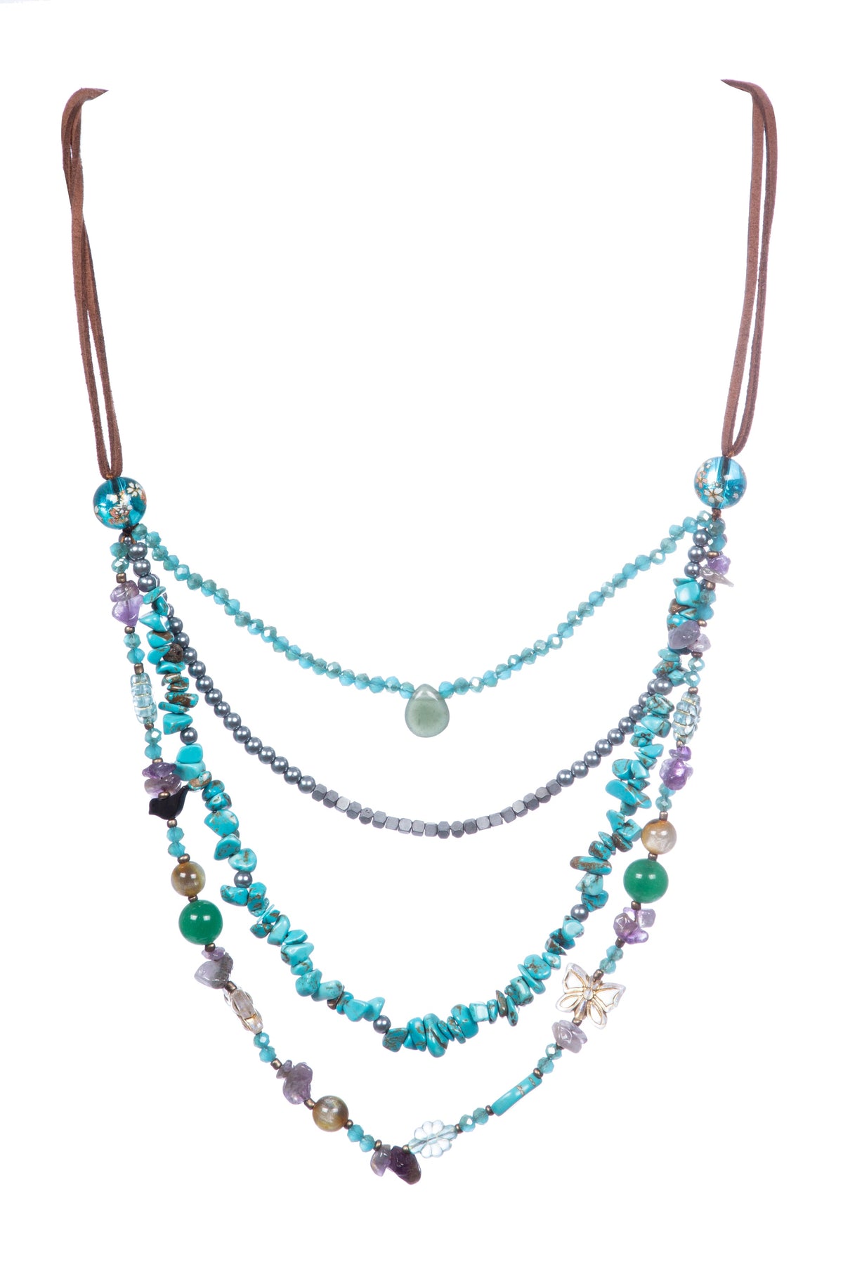 Multilayer Turquoise Stone Necklace N5365 - view 3