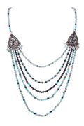 Kiwi Stone Bead Long Necklace N5375 - view 2