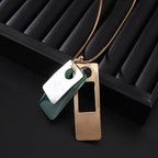 Geometry Rectangle Pendant Alloy Long Necklace N5379