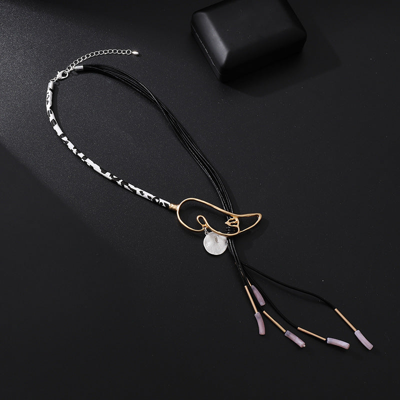 Geometry Alloy Tassel Necklace N5380