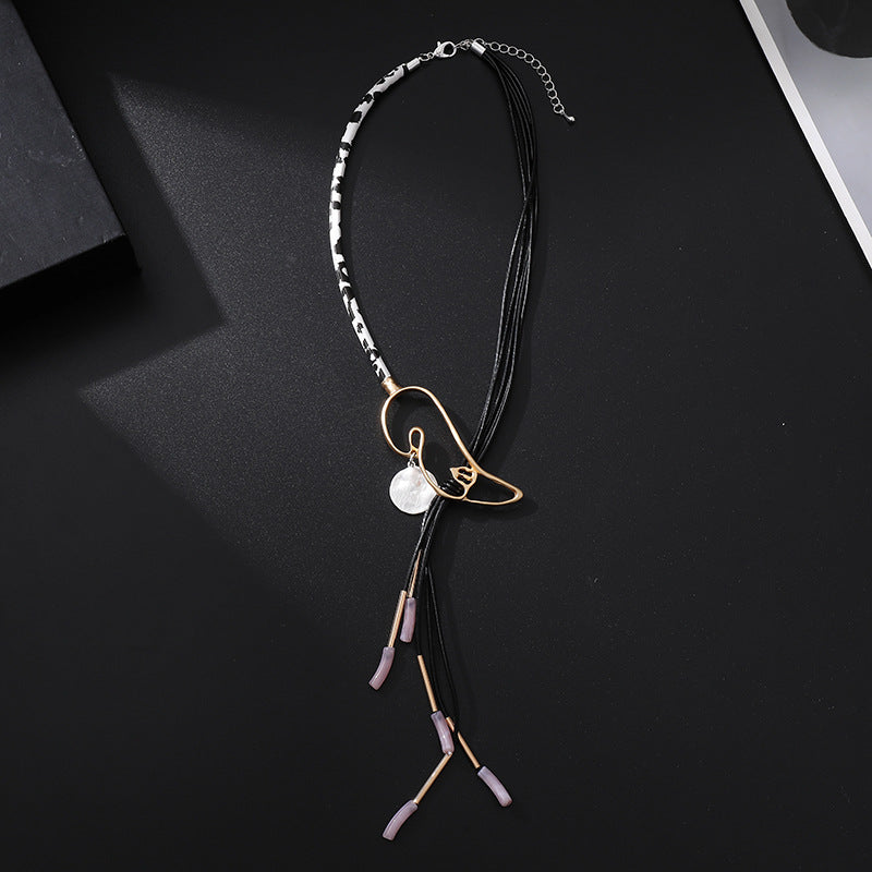 Geometry Alloy Tassel Necklace N5380