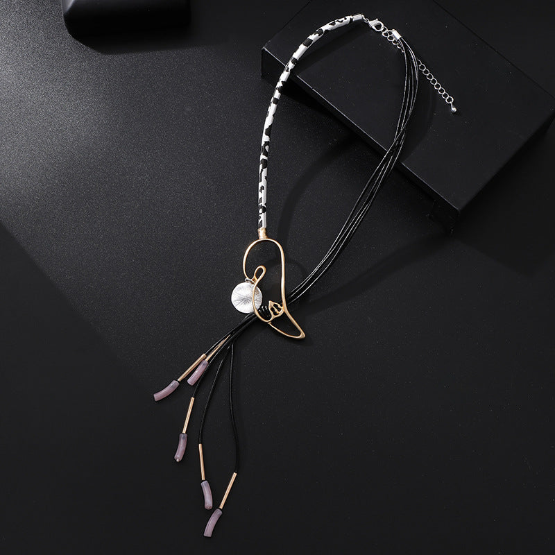 Geometry Alloy Tassel Necklace N5380