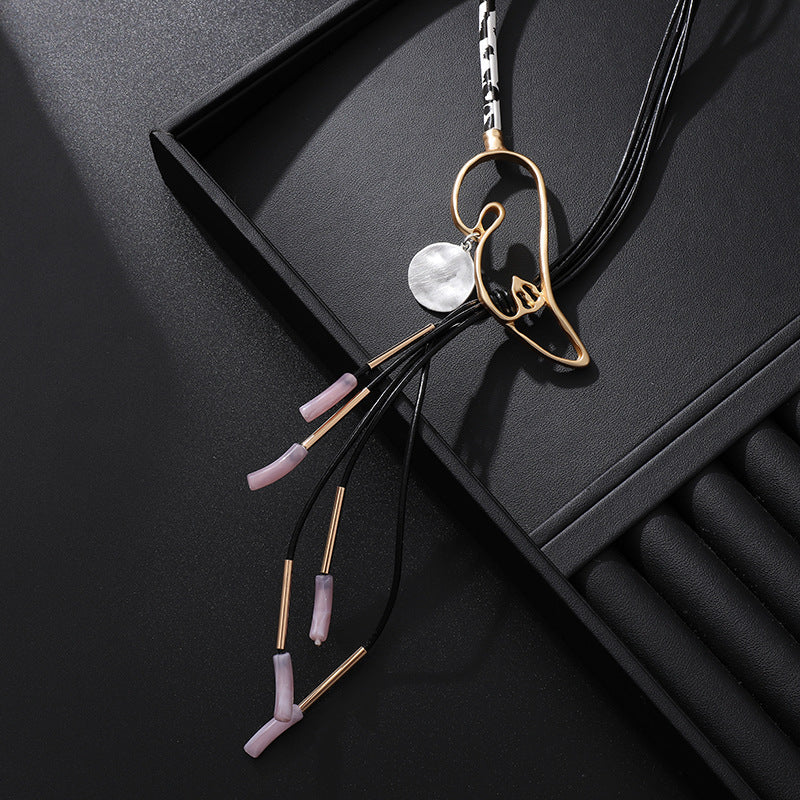 Geometry Alloy Tassel Necklace N5380
