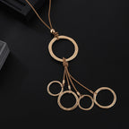 Geometric Circle Tassel Long Necklace N5382