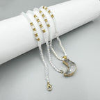 Druzy Pendant Crystal Bead Necklace N5389