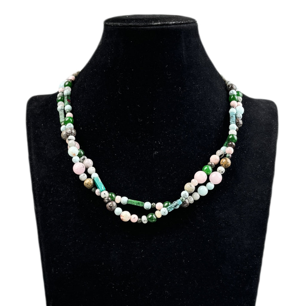 Layered Mixed Stone Beaded Choker Necklace N5394