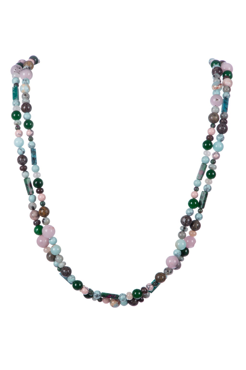 Layered Mixed Stone Beaded Choker Necklace N5394