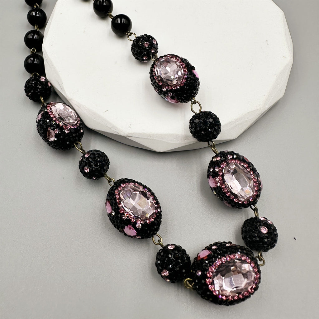 Luxury Rhinestone Bead Crystal Necklace N5419