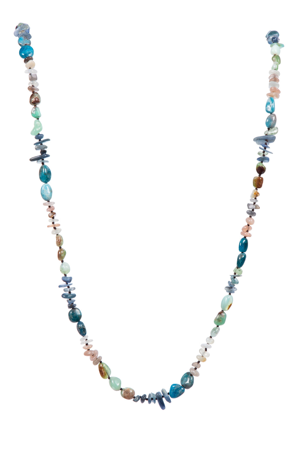 Handmade Braided Blue Apatite Necklace N5422 - view 2