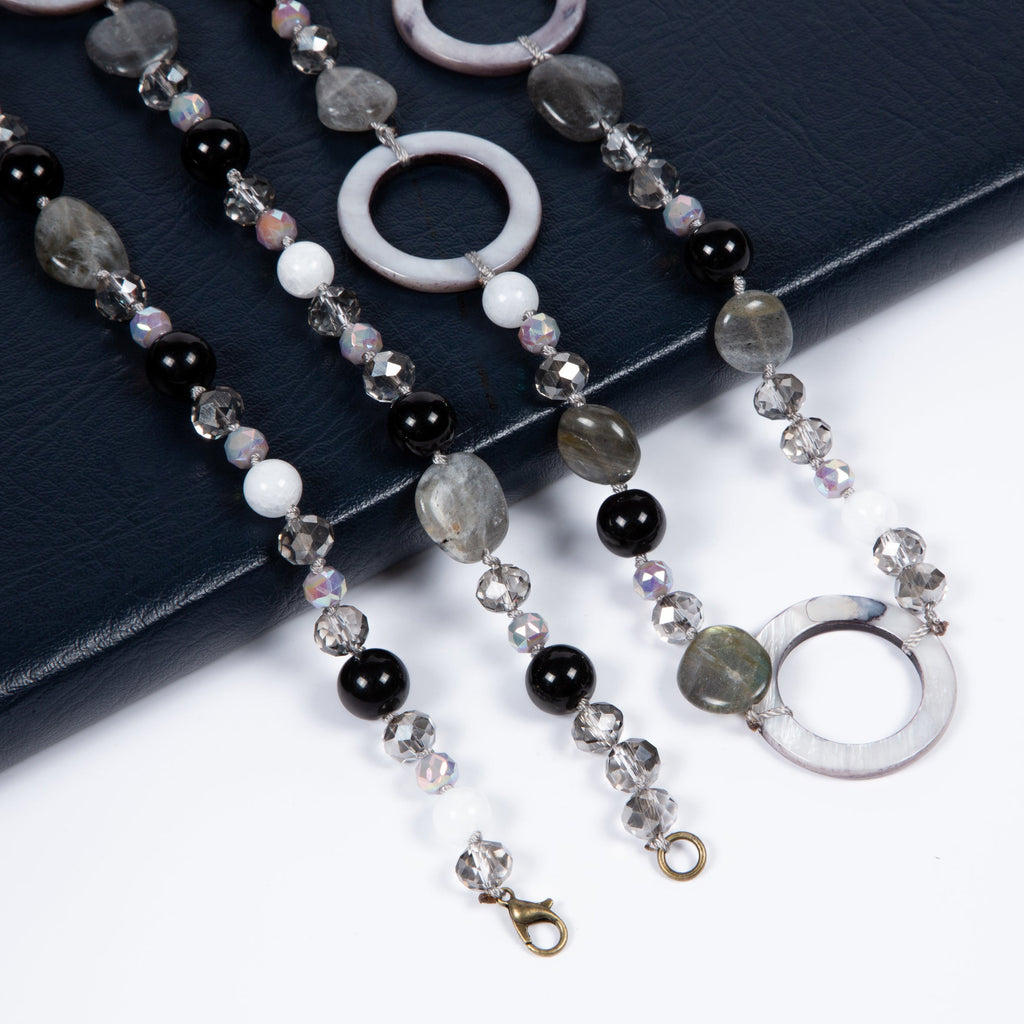 Handmade Braided Labradorite Stone Beaded Necklace N5453