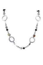 Handmade Braided Labradorite Stone Beaded Necklace N5453