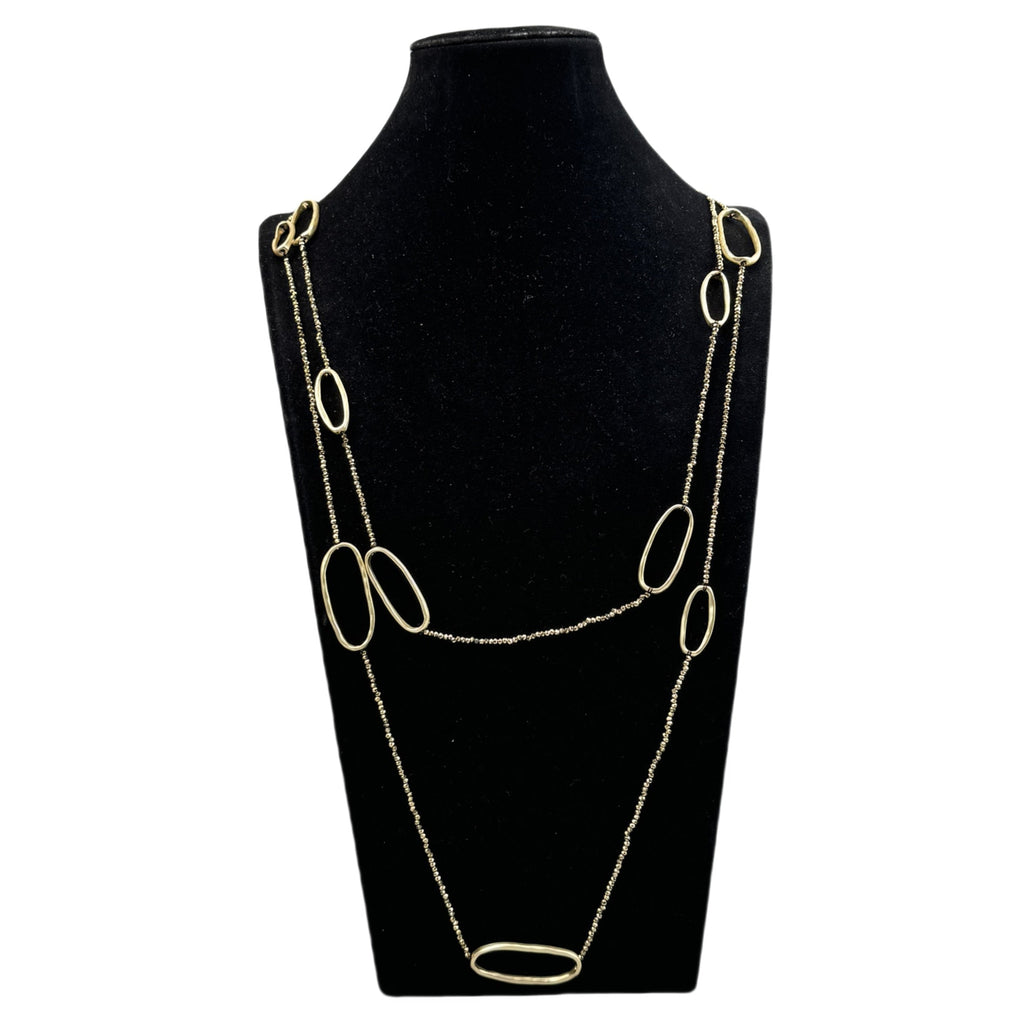 Geometry Circle Crystal Beaded Layered Necklace N5457
