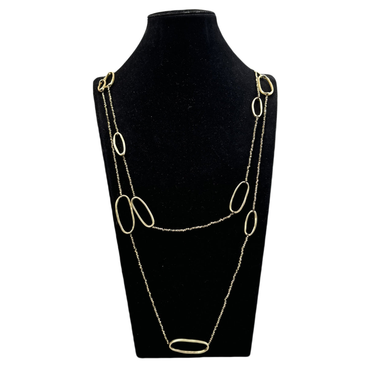 Geometry Circle Crystal Beaded Layered Necklace N5457